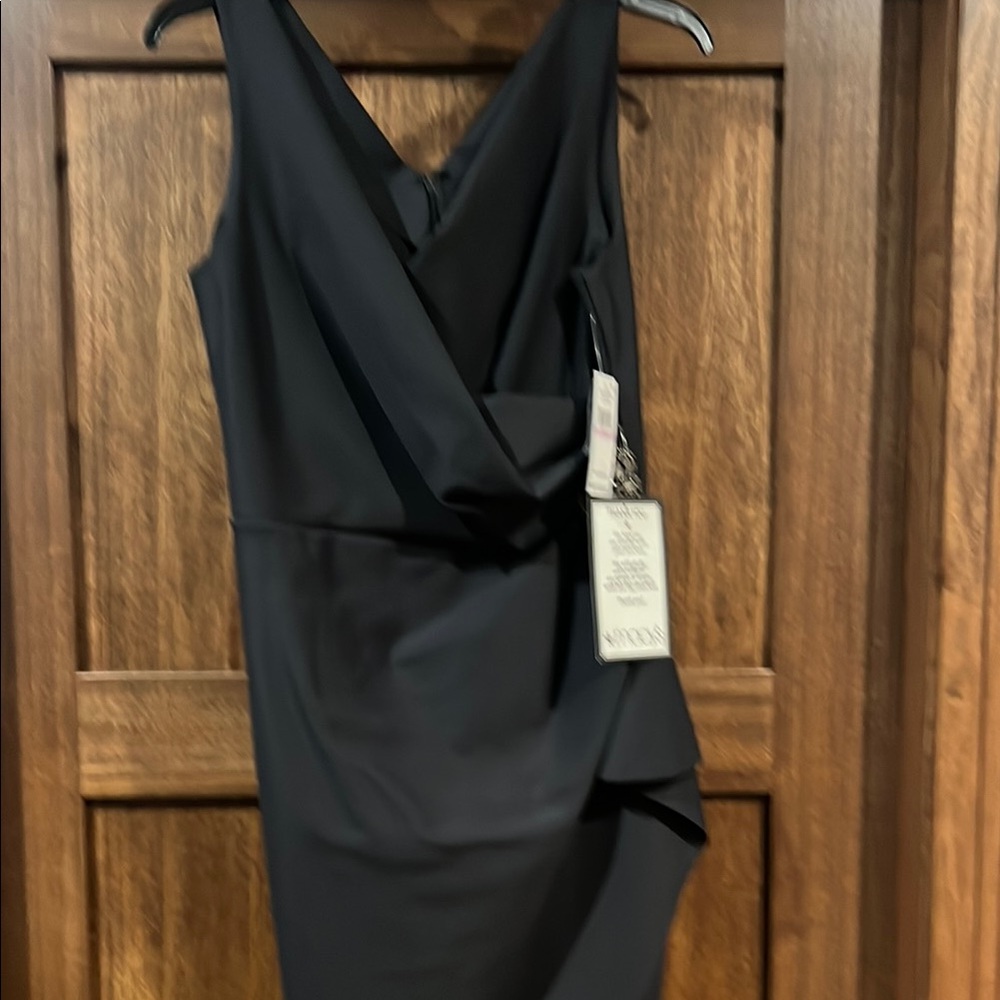 Alex Evenings Black Asymmetrical Sheath Dress